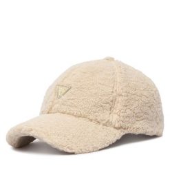 Czapka z daszkiem Guess. Brązowe czapki i kapelusze damskie Guess, z aplikacjami. Za 264.99 zł.