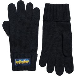 Rękawiczki zimowe damskie Superdry Vintage Radar 2.0. Niebieskie rękawiczki damskie Superdry., na zimę, bez wzorów, z poliesteru, sportowe. Za 88.55 zł.