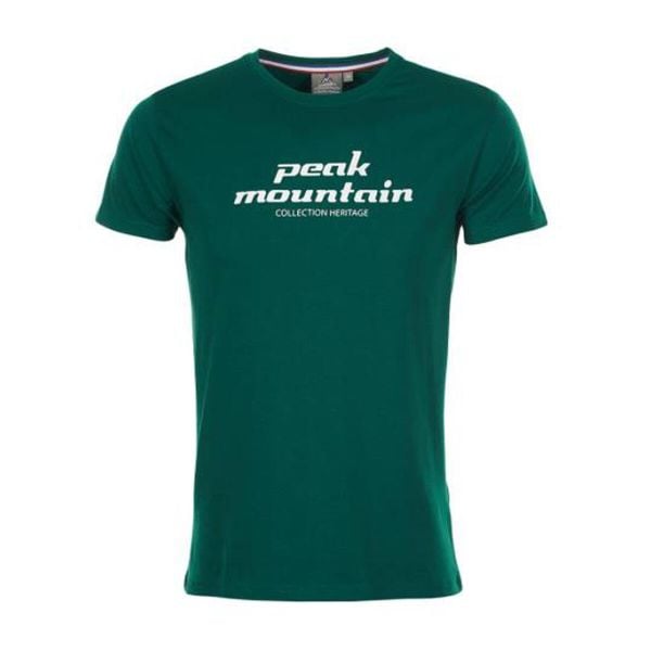 T-shirt Peak Mountain Cosmo. Zielone t-shirty męskie Peak Mountain, m, bez wzorów, casualowe, bez kołnierzyka. W wyprzedaży za 87.00 zł.