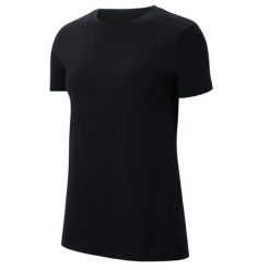 Koszulka z krótkim rękawem damska Nike SS TEE CZ0903 010. Czarne koszulki sportowe damskie Nike, m, bez wzorów, z materiału, bez kołnierzyka, bez ramiączek, na fitness i siłownię. Za 109.35 zł.