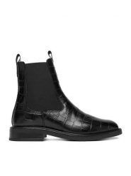 Gino Rossi Sztyblety C-PETRA-25478PE-C Czarny. Czarne botki damskie Gino Rossi, ze skóry, bez obcasa, na płaskiej podeszwie, bez zapięcia. Za 319.99 zł.