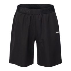 Szorty Hi-Tec Dehinn. Czarne krótkie spodenki sportowe męskie Hi-tec, m, bez wzorów, z elastanu, do biegania. Za 83.19 zł.