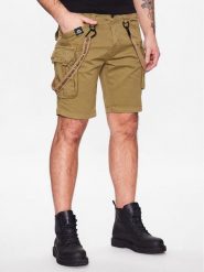Alpha Industries Szorty materiałowe Utility 116213 Zielony Slim Fit. Zielone szorty męskie Alpha Industries, m, bez wzorów, z bawełny. Za 248.99 zł.