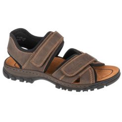 Sandały Rieker Sandals 25051-27 brązowe. Brązowe sandały męskie z gumy, z otwartym noskiem, bez zapięcia. W wyprzedaży za 386.47 zł.