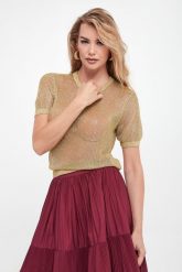 Sweter damski z siatki PATRIZIA PEPE. Swetry damskie Patrizia Pepe, l, bez wzorów, bez kołnierzyka, bez ramiączek, bez kaptura. W wyprzedaży za 609.03 zł.