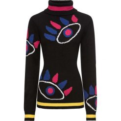 Sweter w graficzny wzór bonprix czarny. Swetry damskie bonprix. Za 37.99 zł.