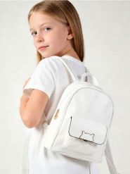 Plecak z imitacji skóry z motywem kota - kremowy. Białe torby i plecaki dziecięce Sinsay, ze skóry. Za 35.99 zł.