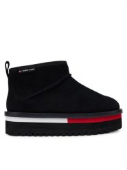 Tommy Jeans Śniegowce Tjw Flatform Snow Boot Suede EN0EN02841 Czarny. Czarne śniegowce i trapery damskie Tommy Jeans, z jeansu. Za 459.99 zł.