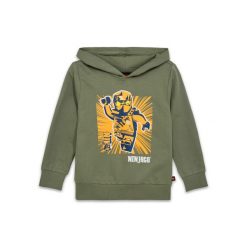 Bluza Dziecięca z Kaprutem Bio Bawełna LEGO Ninjago Scout 302 Zielona. Zielone bluzy dla chłopców LEGO, bez wzorów, z bawełny, bez ramiączek, z kapturem. Za 104.49 zł.