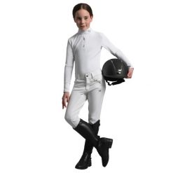 Dziewczęca koszulka polo z długim rękawem z lycry Premier Equine Rossini. Białe t-shirty i topy dla dziewczynek PREMIER EQUINE, bez wzorów, z lycry, bez ramiączek. Za 319.00 zł.