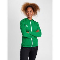 Hummel bluza damska sportowa Authentic Poly Zip Hoodie. Zielone bluzy sportowe damskie Hummel, bez wzorów, na fitness i siłownię. Za 251.50 zł.