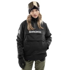 Kurtka snowboardowa damska W6-W Bruson. Czarne kurtki damskie SIROKO, bez wzorów, bez kaptura. Za 423.00 zł.