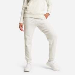 Spodnie dresowe damskie. Szare spodnie dresowe damskie DOMYOS, m, bez wzorów, z bawełny. Za 99.99 zł.