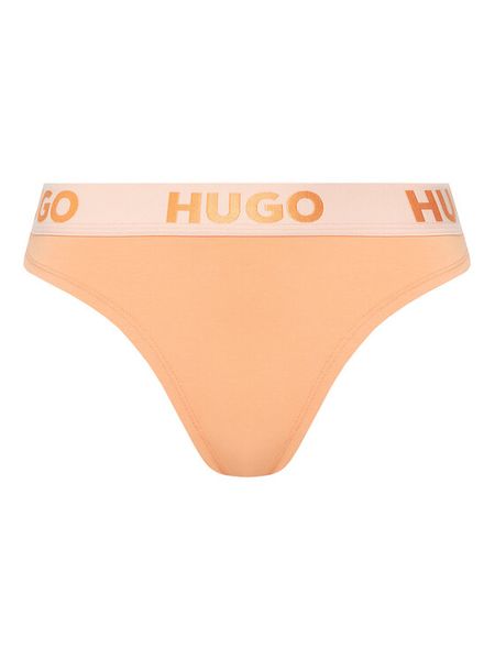 HUGO Stringi 50469651 Pomarańczowy. Brązowe stringi damskie Hugo, l, bez wzorów, z bawełny. Za 49.99 zł.