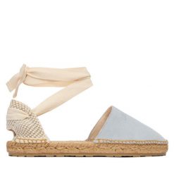 Espadryle LOVE MOSCHINO. Niebieskie sandały damskie Love Moschino, bez wzorów, bez obcasa, bez zapięcia. Za 739.99 zł.
