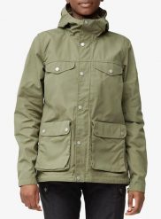 Kurtka damska Fjallraven Greenland Jacket. Zielone kurtki damskie Fjällräven, s, bez wzorów, z bawełny, bez kaptura. Za 1,310.09 zł.