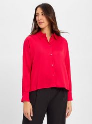 Drykorn bluzka koszulowa - Coelia Kobiety Acetat czerwony, 40. Czerwone bluzki damskie DRYKORN, bez wzorów, z acetatu, bez kołnierzyka, bez ramiączek. Za 479.95 zł.