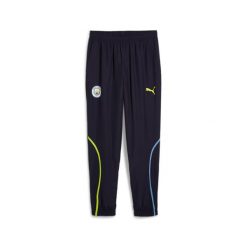 Spodnie dresowe Prematch Manchester City 2024/25. Niebieskie spodnie sportowe męskie Puma, s, bez wzorów, z dresówki, do piłki nożnej. Za 245.00 zł.