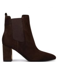 Guess Botki FLFFIE SUE10 Brązowy. Brązowe botki damskie Guess, ze skóry, bez obcasa, na słupku, bez zapięcia. Za 674.99 zł.
