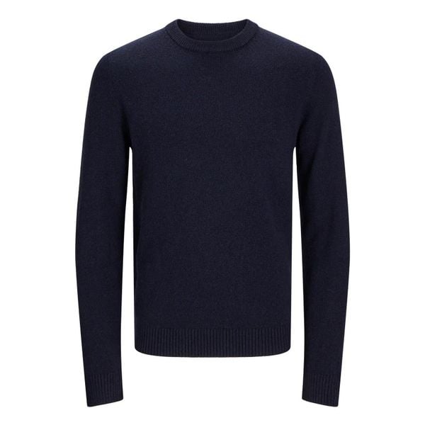 Sweter Jack & Jones Lambs night sky. Niebieskie swetry przez głowę męskie Jack&Jones, na zimę, m, z aplikacjami, z jeansu, bez kołnierzyka. Za 296.06 zł.