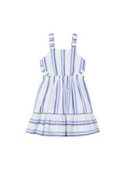 Mayoral Sukienka letnia 3965 Biały Regular Fit. Białe sukienki dla dziewczynek Mayoral, na lato, bez wzorów, z bawełny, bez ramiączek. Za 99.99 zł.