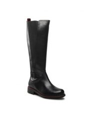 Lasocki Kozaki WI16-VIVA-13 Czarny. Czarne kozaki damskie Lasocki, ze skóry, bez obcasa, na płaskiej podeszwie. Za 184.99 zł.