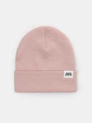Czapka beanie z naszywką - różowy. Czerwone czapki i kapelusze damskie Sinsay, z aplikacjami. Za 9.99 zł.