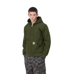Męska bluza Carhartt Active Jacket I023083-2BR01. Czarne bluzy sportowe męskie Carhartt, m, bez wzorów, z bawełny, z kapturem, do biegania. Za 565.55 zł.