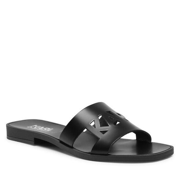 Klapki KARL LAGERFELD. Czarne klapki damskie KARL LAGERFELD, bez wzorów, bez obcasa. Za 229.99 zł.