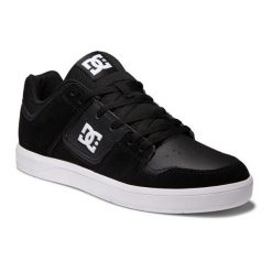 Skórzane buty skate dla Mężczyzn DC CURE. Czarne trampki męskie DC Shoes, bez wzorów, z gumy, bez zapięcia. Za 278.50 zł.