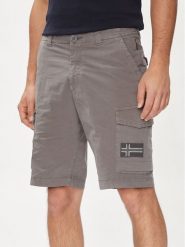 Napapijri Szorty materiałowe N-Horton NP0A4HOS Szary Regular Fit. Szare szorty męskie Napapijri, m, bez wzorów, z bawełny. Za 439.99 zł.