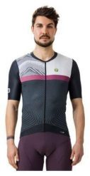 Koszulka rowerowa męska Alé Zig Zag. Czarne koszulki sportowe męskie ALÉ CYCLING, na lato, l, bez wzorów, z elastanu, bez kołnierzyka, bez ramiączek, rowerowe. Za 689.99 zł.