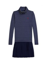Polo Ralph Lauren Sukienka dzianinowa 313980676001 Granatowy Regular Fit. Niebieskie sukienki dla dziewczynek Polo Ralph Lauren, bez wzorów, z bawełny, bez ramiączek. Za 589.99 zł.