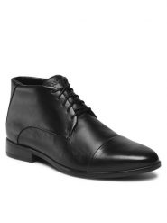 Lasocki Trzewiki MB-KACPER-01 Czarny. Czarne botki męskie Lasocki, bez wzorów, ze skóry, bez zapięcia. Za 179.96 zł.