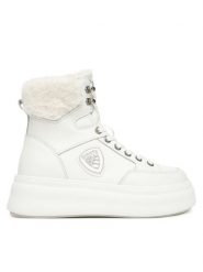 Blauer Trzewiki F5EMERY01/LEA Biały. Białe botki damskie Blauer, ze skóry, bez obcasa, na płaskiej podeszwie, bez zapięcia. Za 559.99 zł.