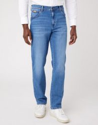 WRANGLER TEXAS MĘSKIE SPODNIE JEANSOWE NEW FAVORITE W121JX21Y 112322664. Spodnie materiałowe męskie Wrangler, l, bez wzorów, z jeansu. Za 219.99 zł.