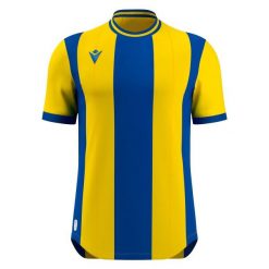 Koszulka Macron Propus Eco. Żółte koszulki sportowe męskie Macron, bez wzorów, z materiału, bez kołnierzyka, bez ramiączek, do piłki nożnej. Za 219.50 zł.