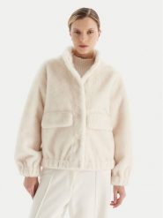 MICHAEL Michael Kors Futro 77A1469M52 Écru Relaxed Fit. Płaszcze damskie MICHAEL Michael Kors, m, bez wzorów, z futra, bez kaptura. Za 1,239.00 zł.