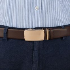 Pasek męski skórzany 3,5 cm klamra automatyczna Beltimore brązowy 02-578 : Kolory - brązowy, beżowy, Rozmiar pasków - r.120-135 cm. Brązowe paski damskie bez wzorów, ze skóry, wizytowe. Za 64.99 zł.