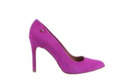 Szpilki Bayla-156 2684 14 Fuksja, Skóra naturalna - 39. Fioletowe szpilki damskie Bayla, bez wzorów, z materiału, bez obcasa, bez zapięcia. W wyprzedaży za 134.10 zł.