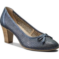 Półbuty CAPRICE - 9-22505-20 Navy Metallic 890. Niebieskie półbuty damskie Caprice, ze skóry ekologicznej, eleganckie. W wyprzedaży za 219.00 zł.