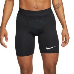 Męskie Spodenki Kompresyjne Pro Strike DriFIT. Czarne krótkie spodenki sportowe męskie Nike, l, bez wzorów, z materiału, na fitness i siłownię, dri-fit (nike). Za 135.35 zł.