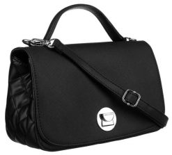 Listonoszka czarna David Jones 6835-1. Czarne torby na ramię damskie David Jones, bez wzorów, ze skóry ekologicznej, eleganckie, pikowane, bez dodatków. Za 174.99 zł.