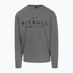 Bluza męska Pitbull Mt Fuji Crewneck Sweatshirt. Szare bluzy sportowe męskie PITBULL, l, bez wzorów, z bawełny, bez kaptura, na fitness i siłownię. Za 169.99 zł.