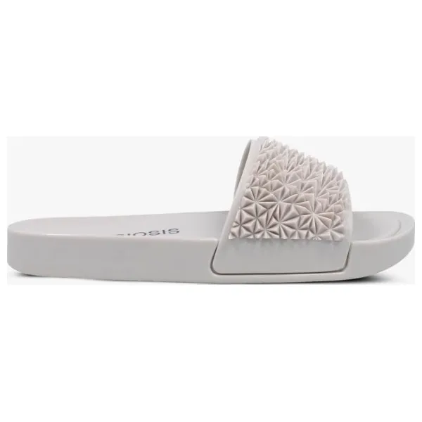 Symbiosis Naomi Klapki buty damskie, szary, rozmiar 6. Szare klapki damskie Symbiosis, z aplikacjami, z gumy, bez obcasa. W wyprzedaży za 39.99 zł.