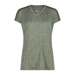 Koszulka jersey z nadrukiem kwiatowym damska CMP. Zielone t-shirty damskie CMP, xl, bez wzorów, z jersey, sportowe, bez kołnierzyka. Za 163.50 zł.