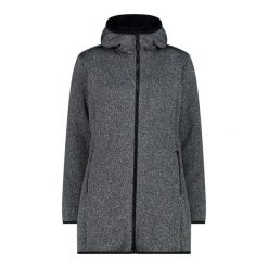 Kurtka parka damska z odpinanym kapturem CMP. Szare parki damskie CMP, bez wzorów, z dzianiny. Za 340.05 zł.
