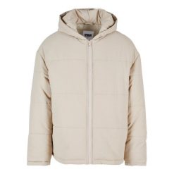 Męska Kurtka Puchowa Z Kapturem. Brązowe kurtki sportowe męskie Urban Classics, l, bez wzorów, z puchu, trekkingowe. Za 390.99 zł.