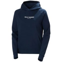 Bluza damska Helly Hansen Core. Niebieskie bluzy damskie Helly Hansen, na lato, l, bez wzorów, z bawełny, bez kaptura. Za 340.30 zł.