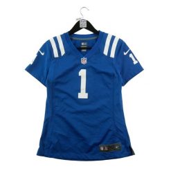 Second life - Nike damska koszulka NFL Indianapolis Colts 1 - Jak nowy. Niebieskie koszulki sportowe damskie Nike, l, bez wzorów, bez kołnierzyka, bez ramiączek, do piłki nożnej. Za 149.06 zł.